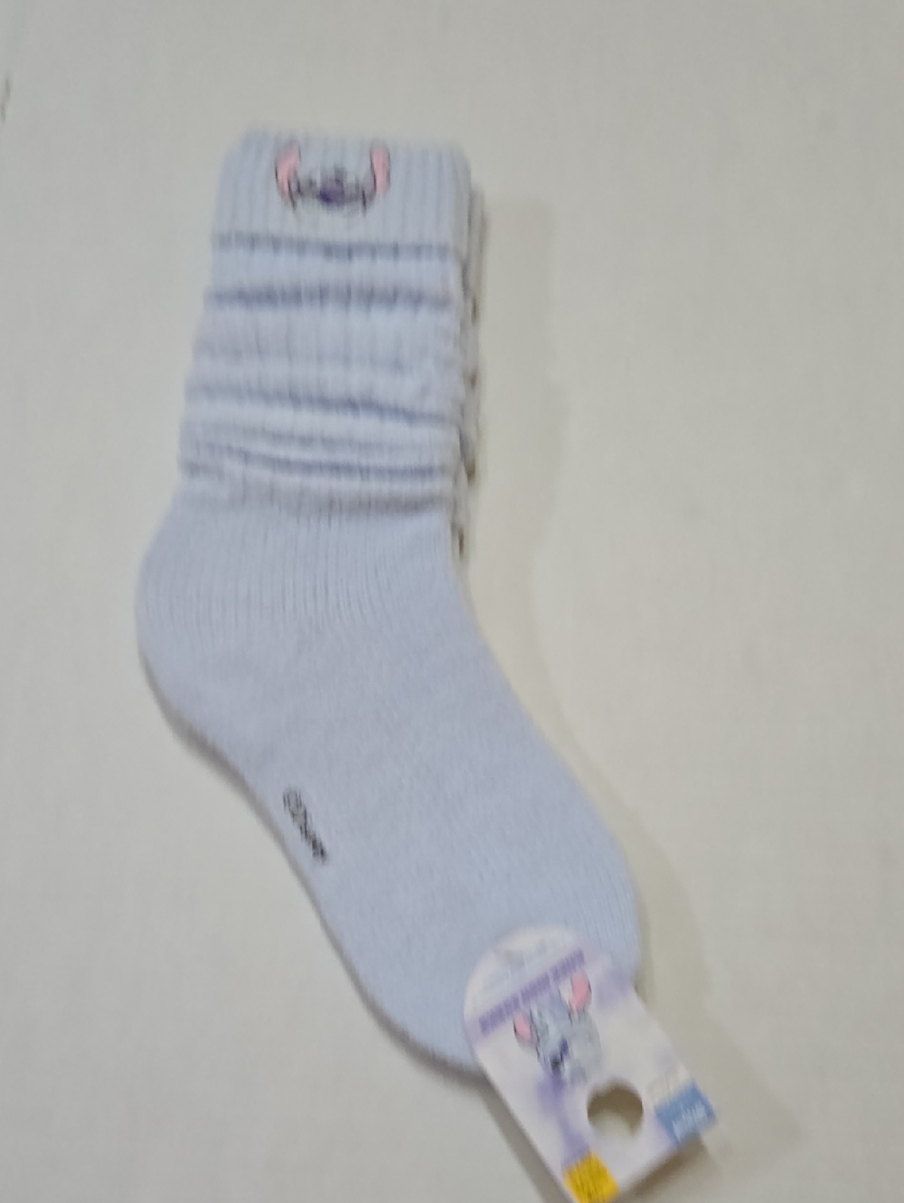 Disney Light Blue Crew Socks with Character Accent